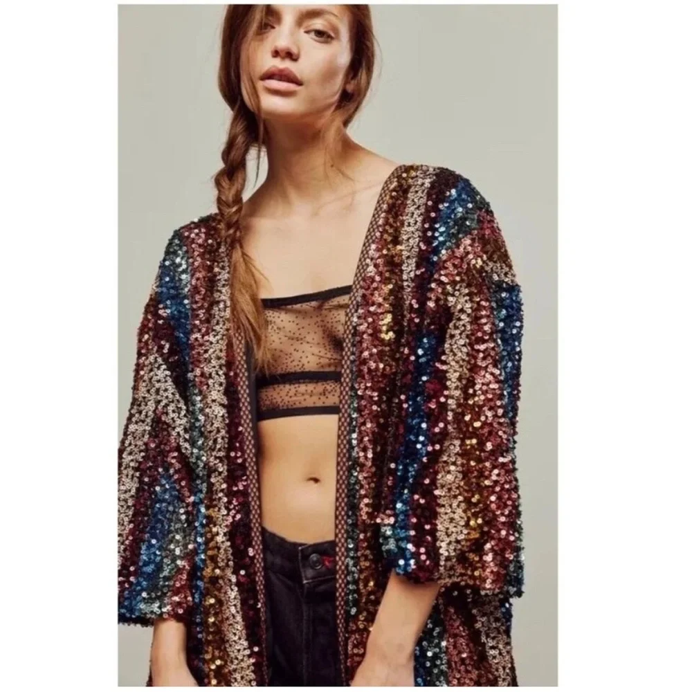 Free People Sequin Prism Robe